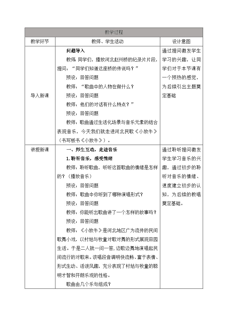 新人教版小学音乐二上第二单元《小小歌唱家 小放牛》教案第2页