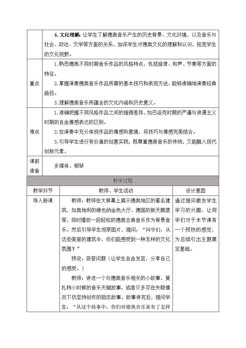 新人教版小学音乐三上第二单元《音乐万花筒 德奥之声》教案第2页