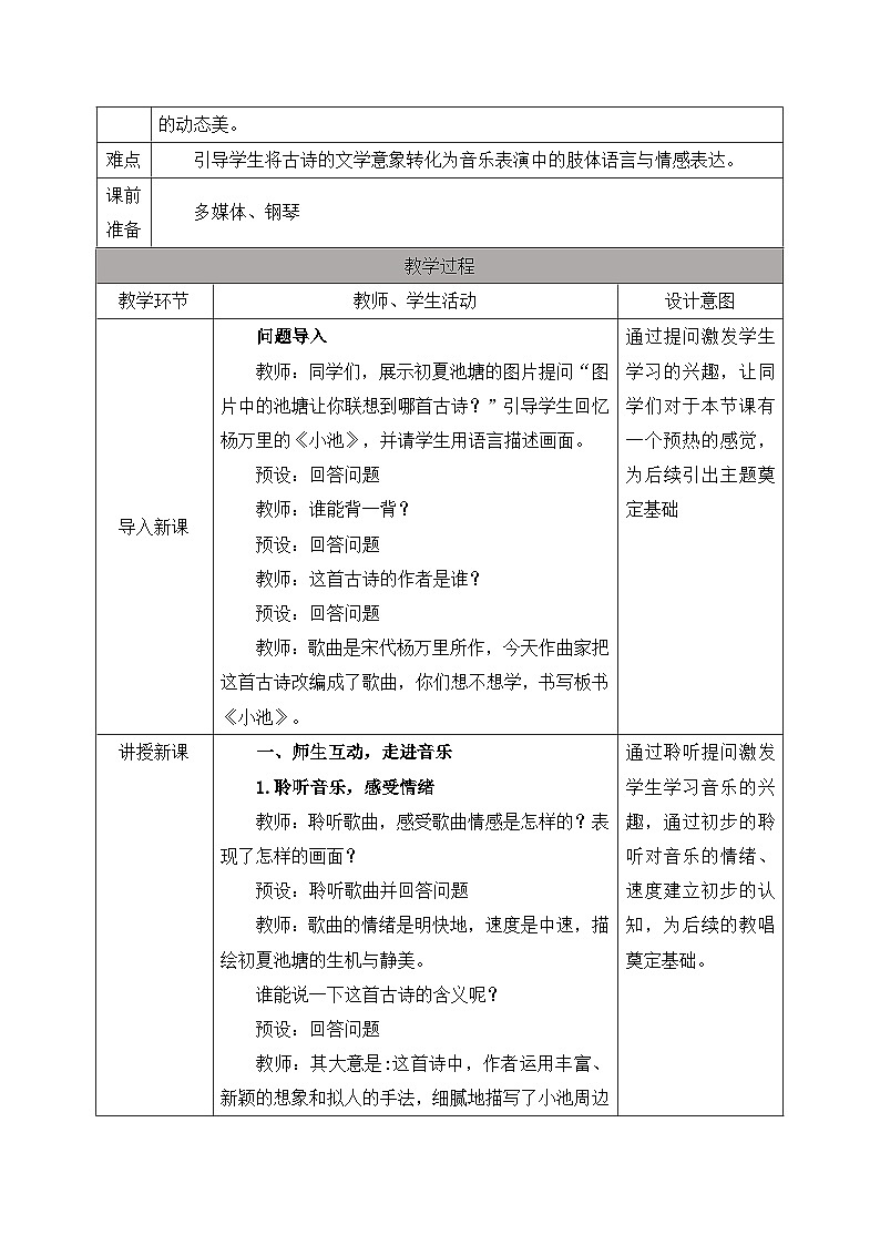 人教版2024小学音乐二上第七单元《小小舞蹈家 小池》教案第2页