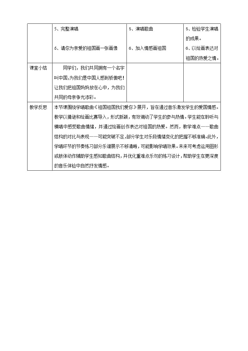 人音版小学音乐三年级下册 表格版教案第2页