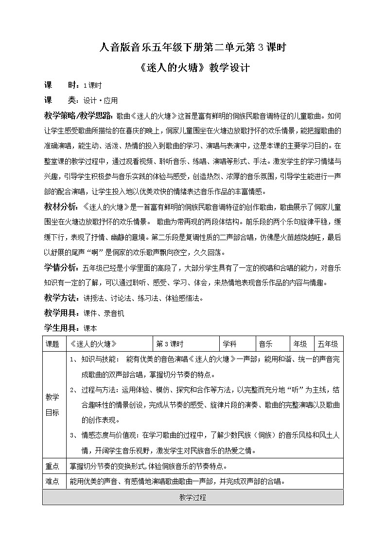 五下第二单元第3课时《 迷人的火塘》课件+教案+素材（人音版）01