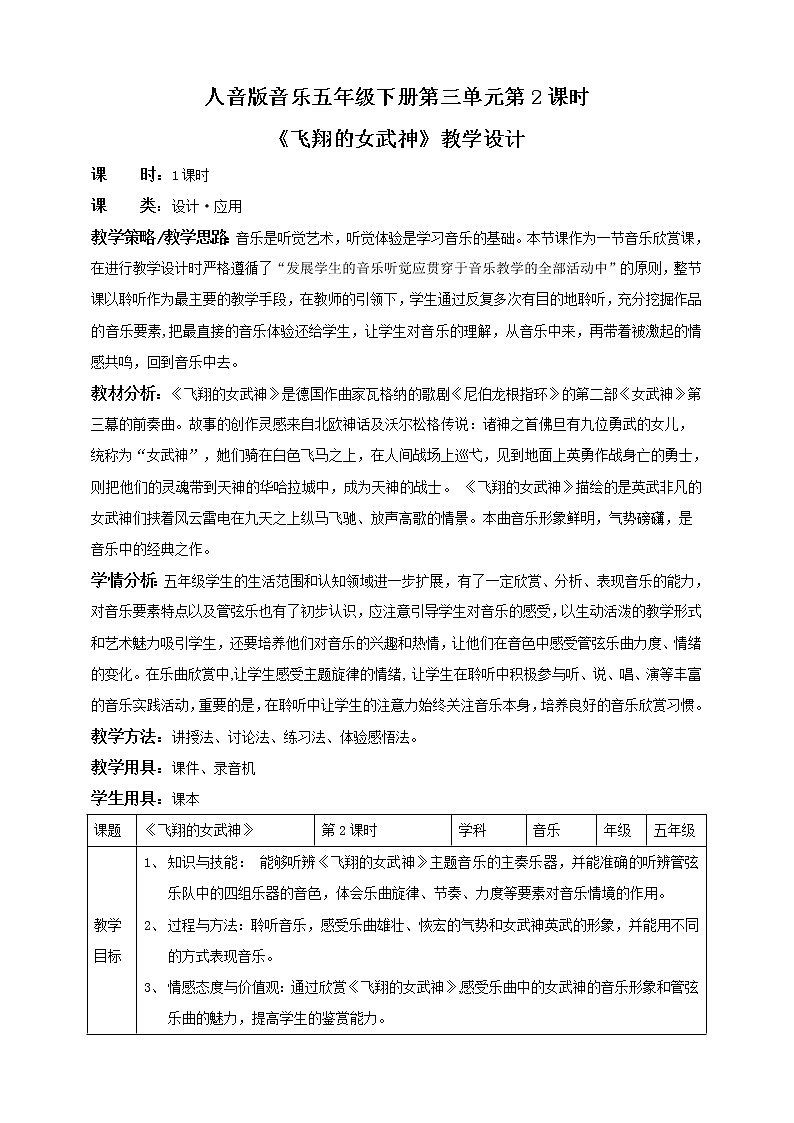 人音版五下第三单元第2课时《飞翔的女武神》课件+教案+素材01