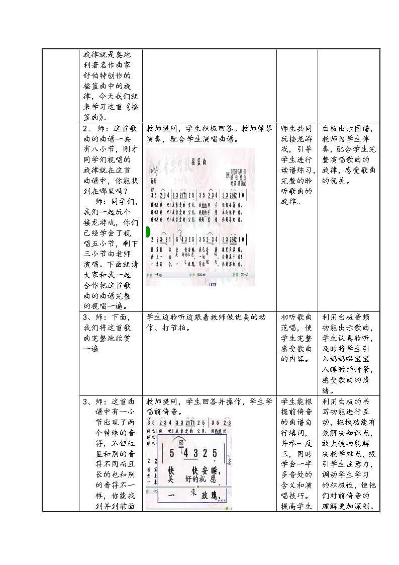 四年级下册音乐教案-6 《摇篮曲》  ︳人音版 （五线谱）   (1)第3页