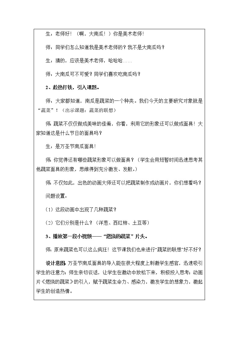美术六年级上册教案-第5课　蔬菜的联想1-苏少版03