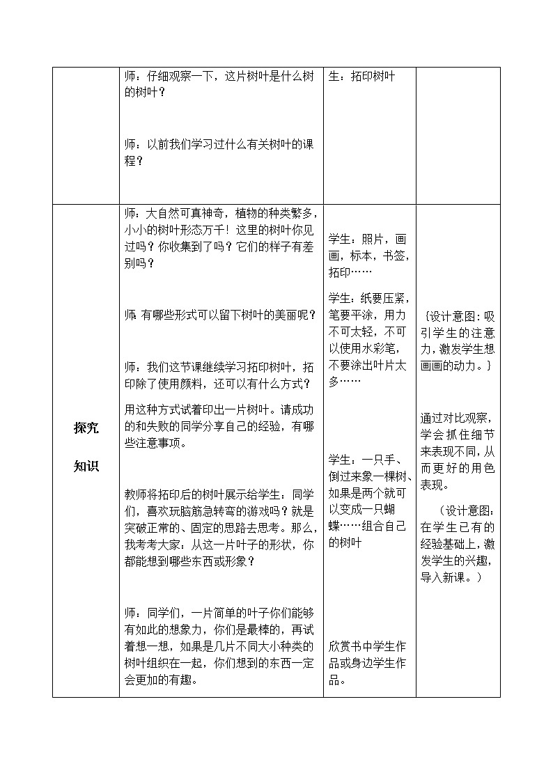三年级美术上册教案-第11课 拓印树叶真有趣1-人美版02