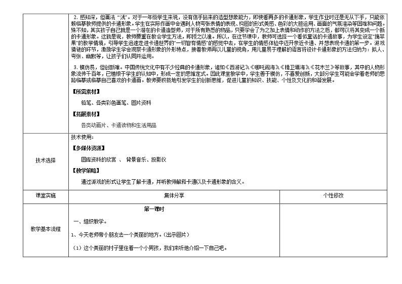 美术一年级上册教案-第17课 卡通 卡通2-苏少版02
