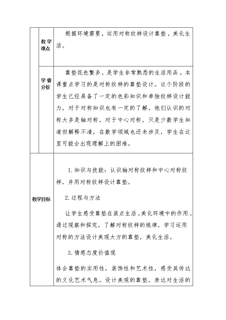 四年级美术上册教案-第12课 多姿多彩的靠垫2-人美版第2页