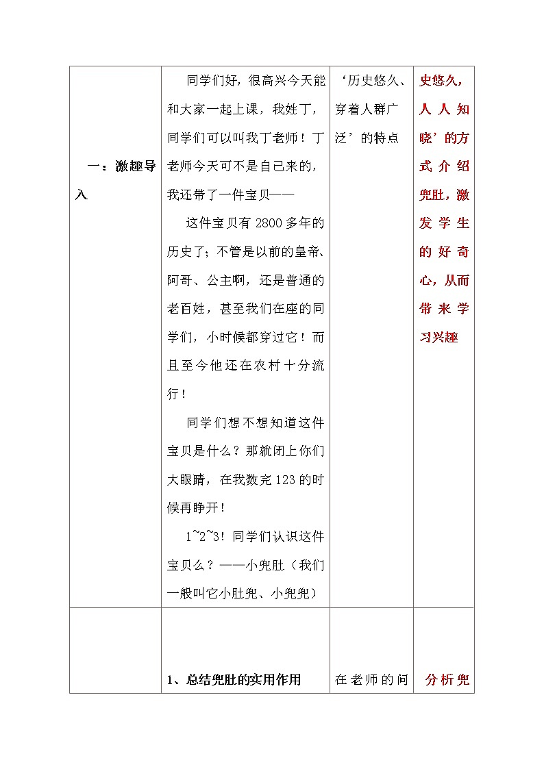 冀美版二年级美术上册9.小兜肚  教案03