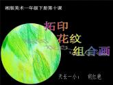 湖南美术出版社小学美术一年级下册 10. 拓印花纹组合画课件PPT