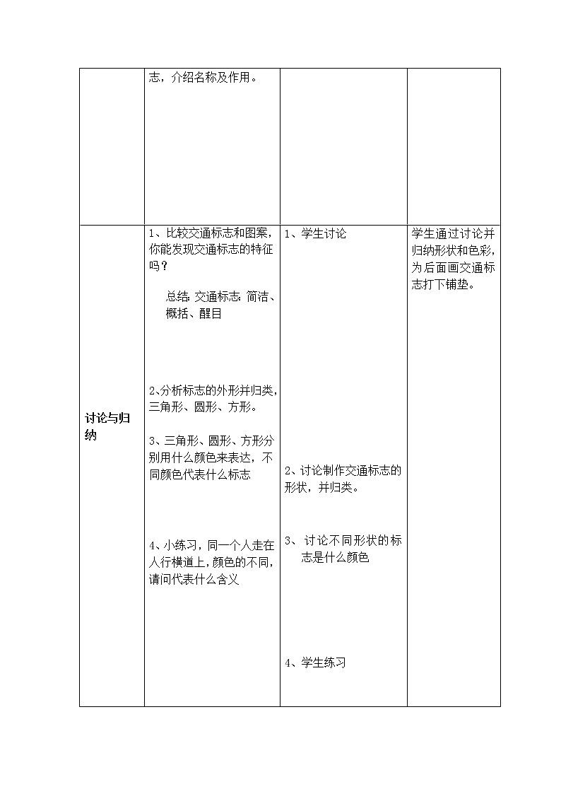 沪教版  一年级下册美术教案第6课 认识交通标志（表格式）02