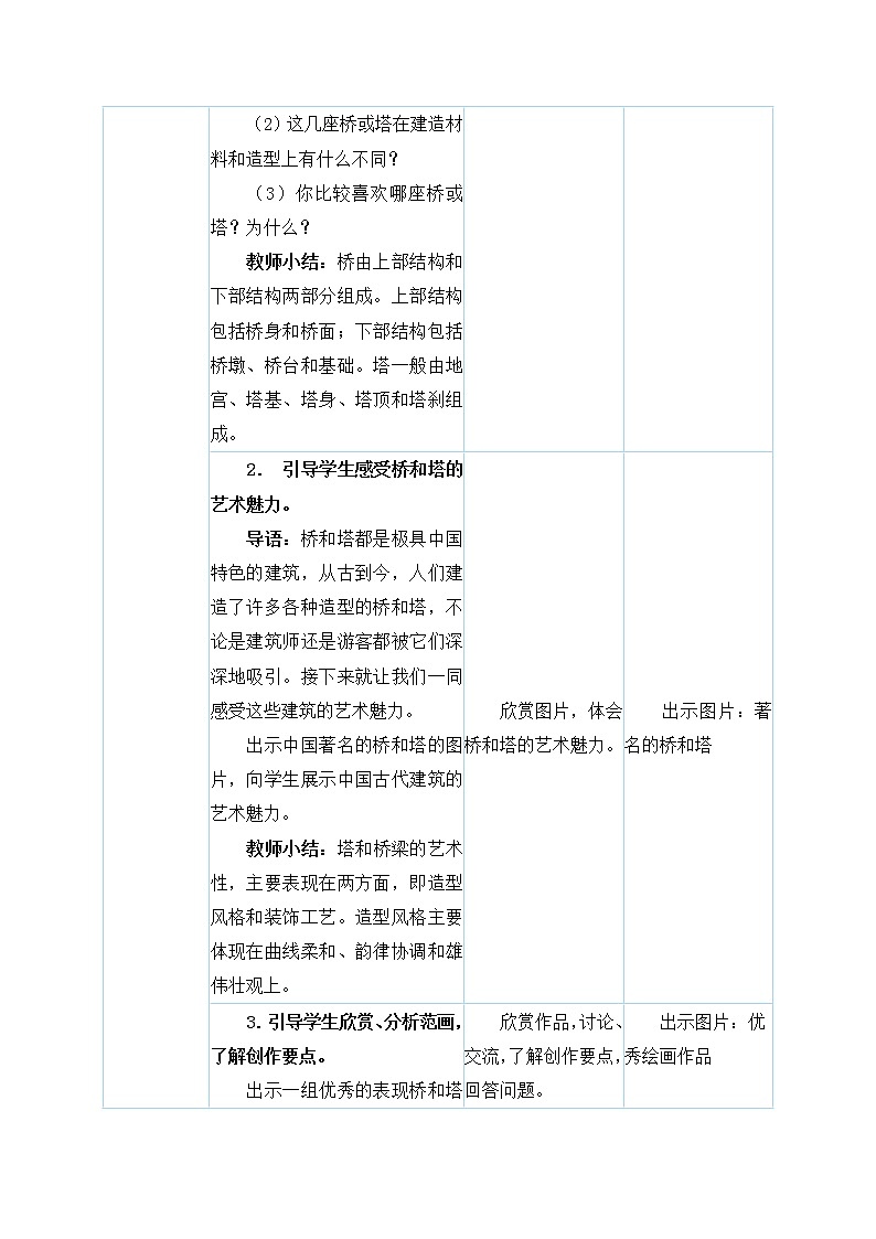 人教版三年级下册美术教案第16课《家乡的桥和塔》03