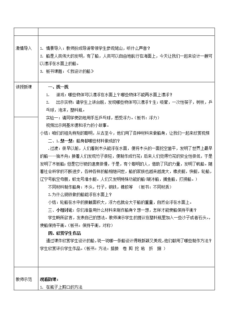 人美版 美术四年级上册 第17课 我设计的船(1) 教案02
