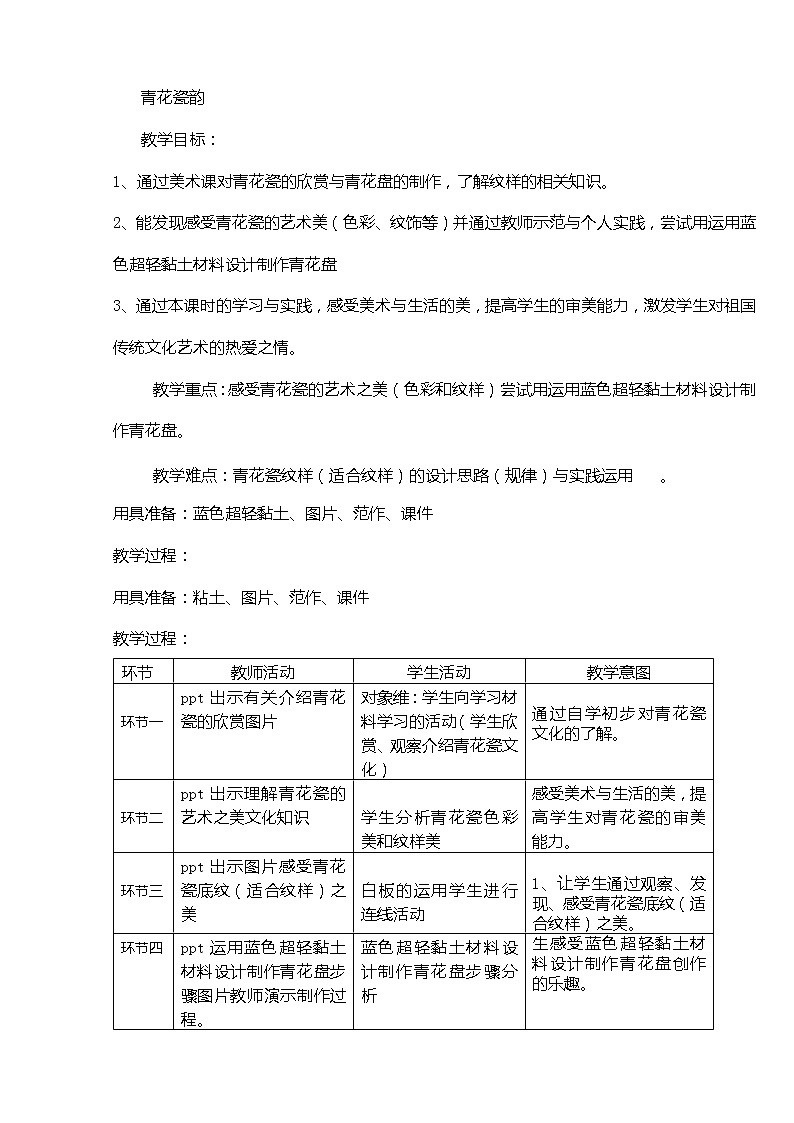 六年级下册美术教案-第11课  青花瓷韵丨浙美版（2012）01