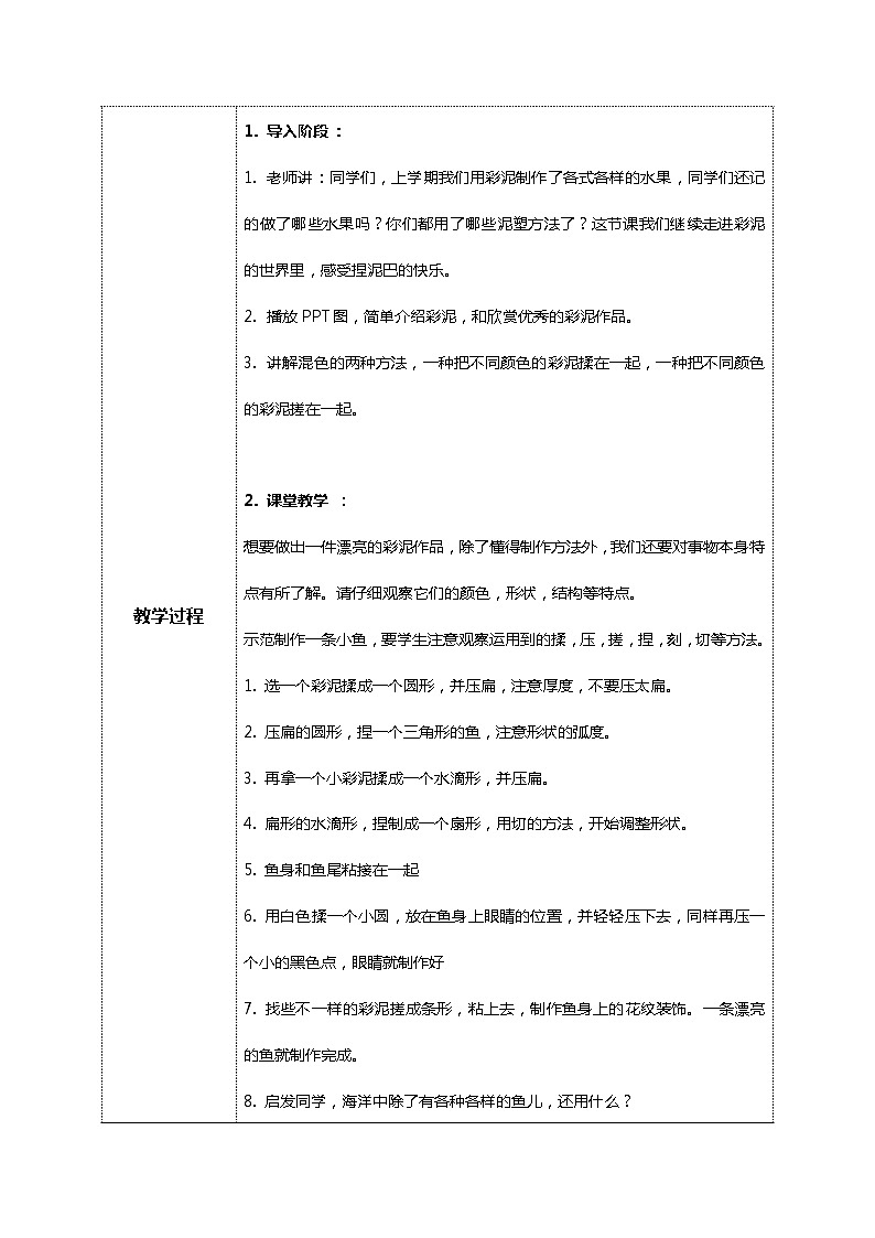 美术人教版二年级上册 第4课《彩泥世界快乐多》课件+教案02