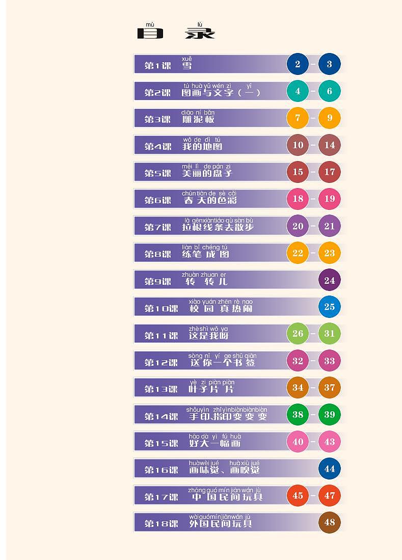 苏少版美术一年级下册电子课本第3页