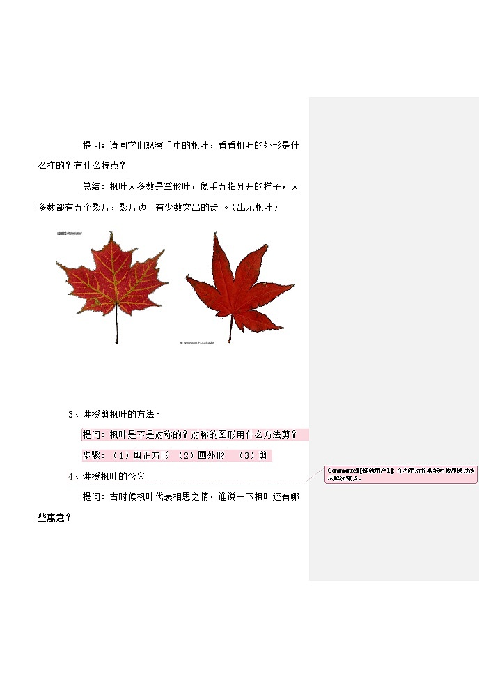 五年级上册美术教案-第8课 枫叶红似火｜辽海版03