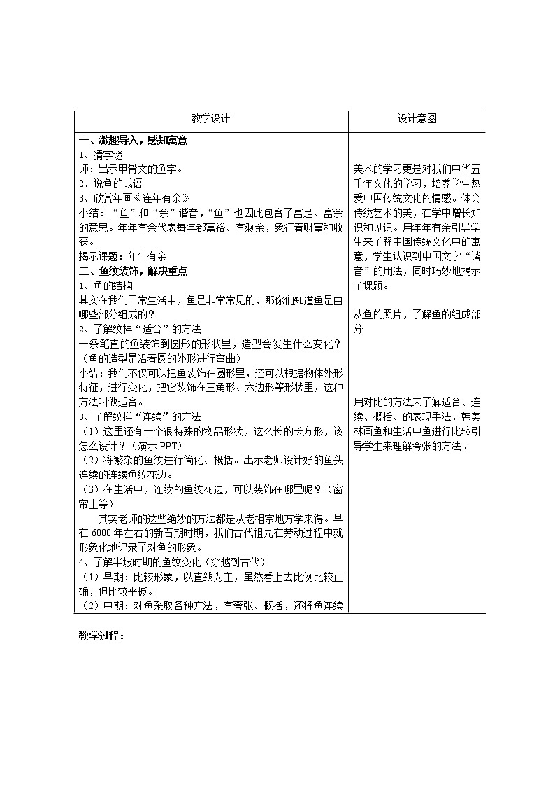 四年级下册美术教案-第2课  年年有余丨浙美版（2012） (1)02