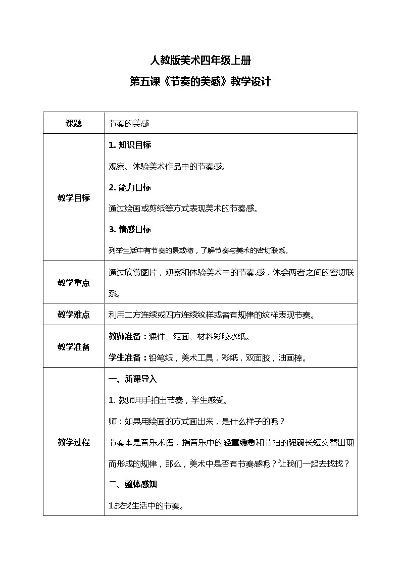 第5课《节奏的美感》课件PPT+教案01