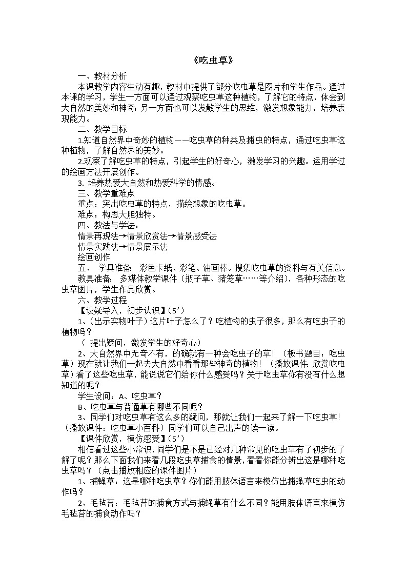 2吃虫草 教案01