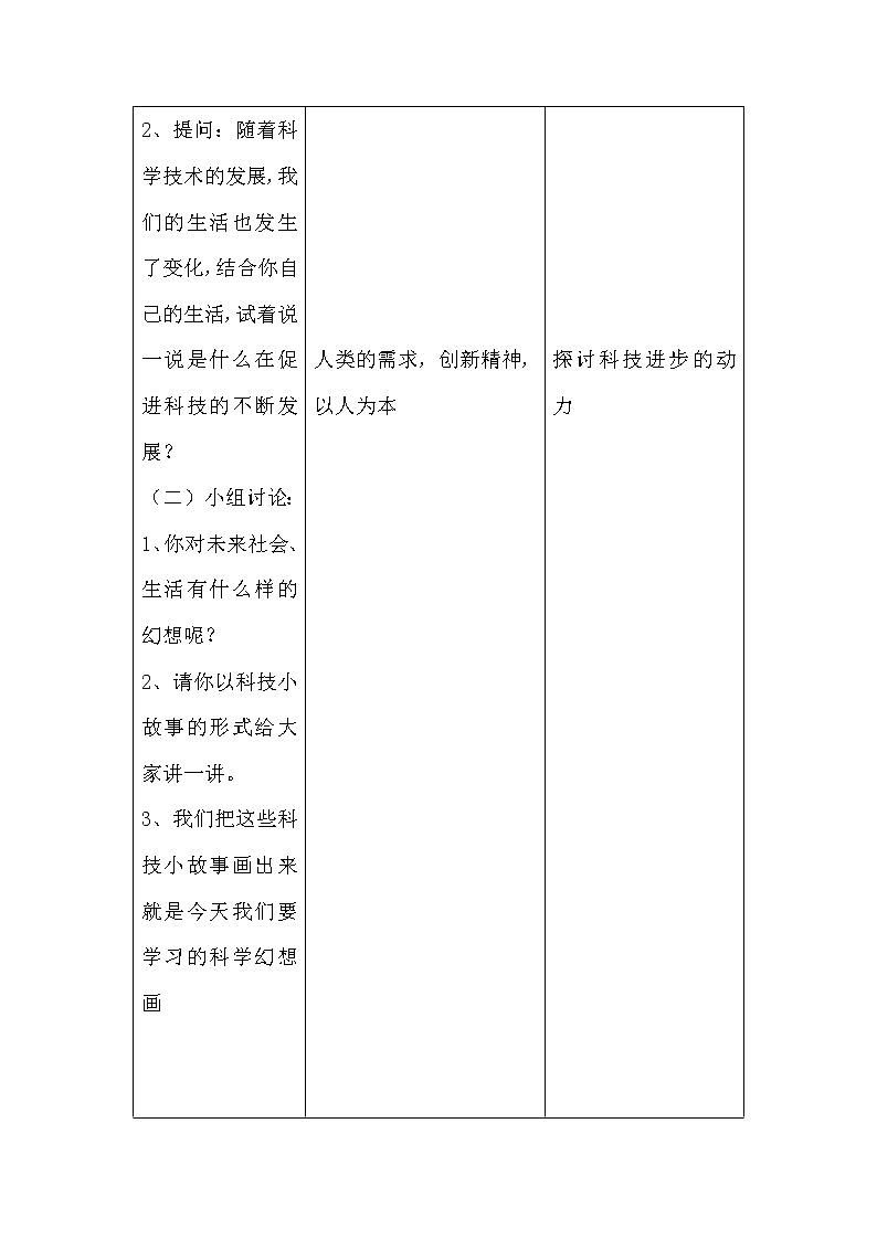 四年级上册美术教案-第6课  科学与幻想 ▏人美版（北京）第3页