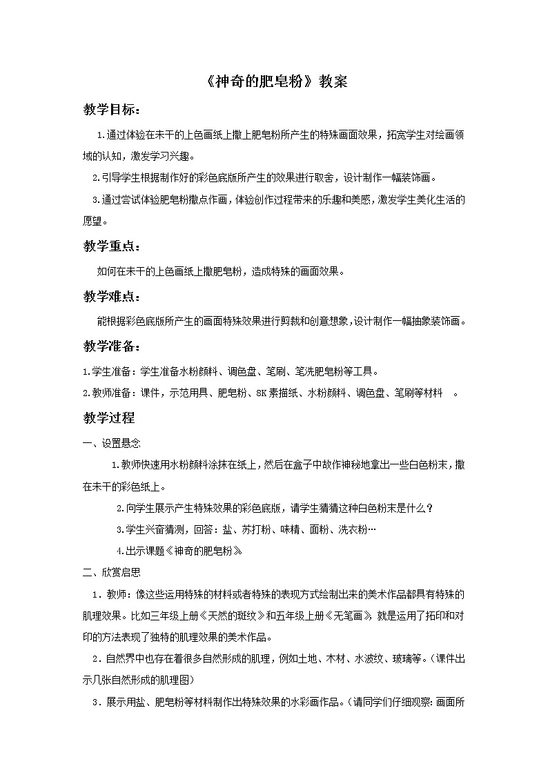 《神奇的肥皂粉》教案0301