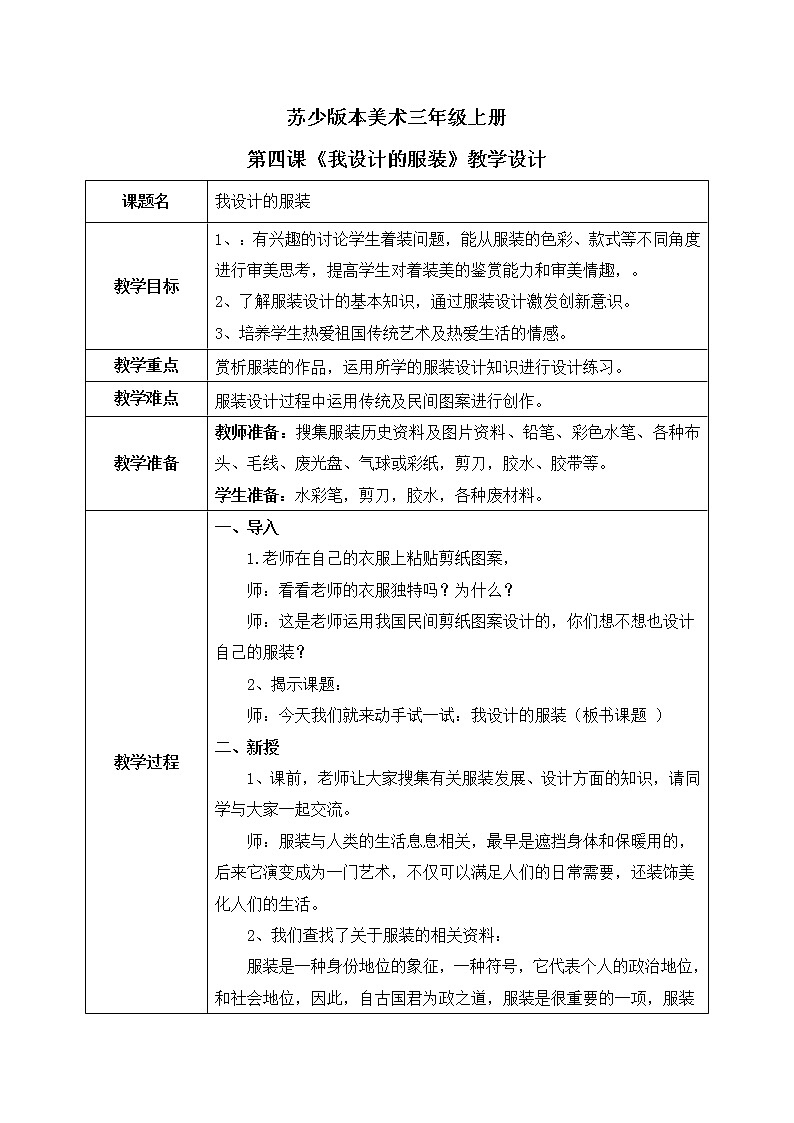 第4课《我设计的服饰》课件PPT+教案01