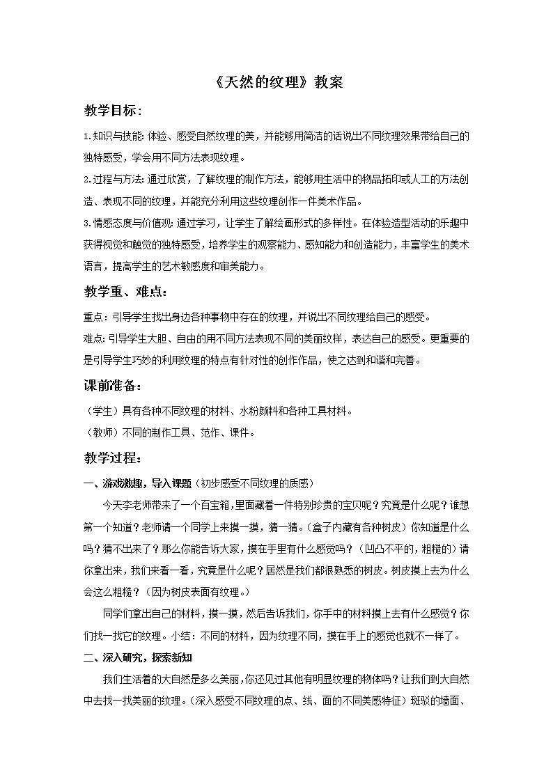 《天然的纹理》教案01