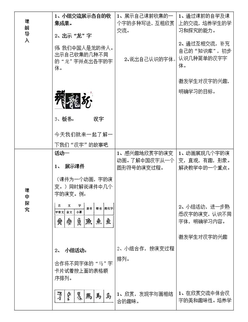 五年级下册美术教案-第9课 变化的汉字｜辽海版第2页