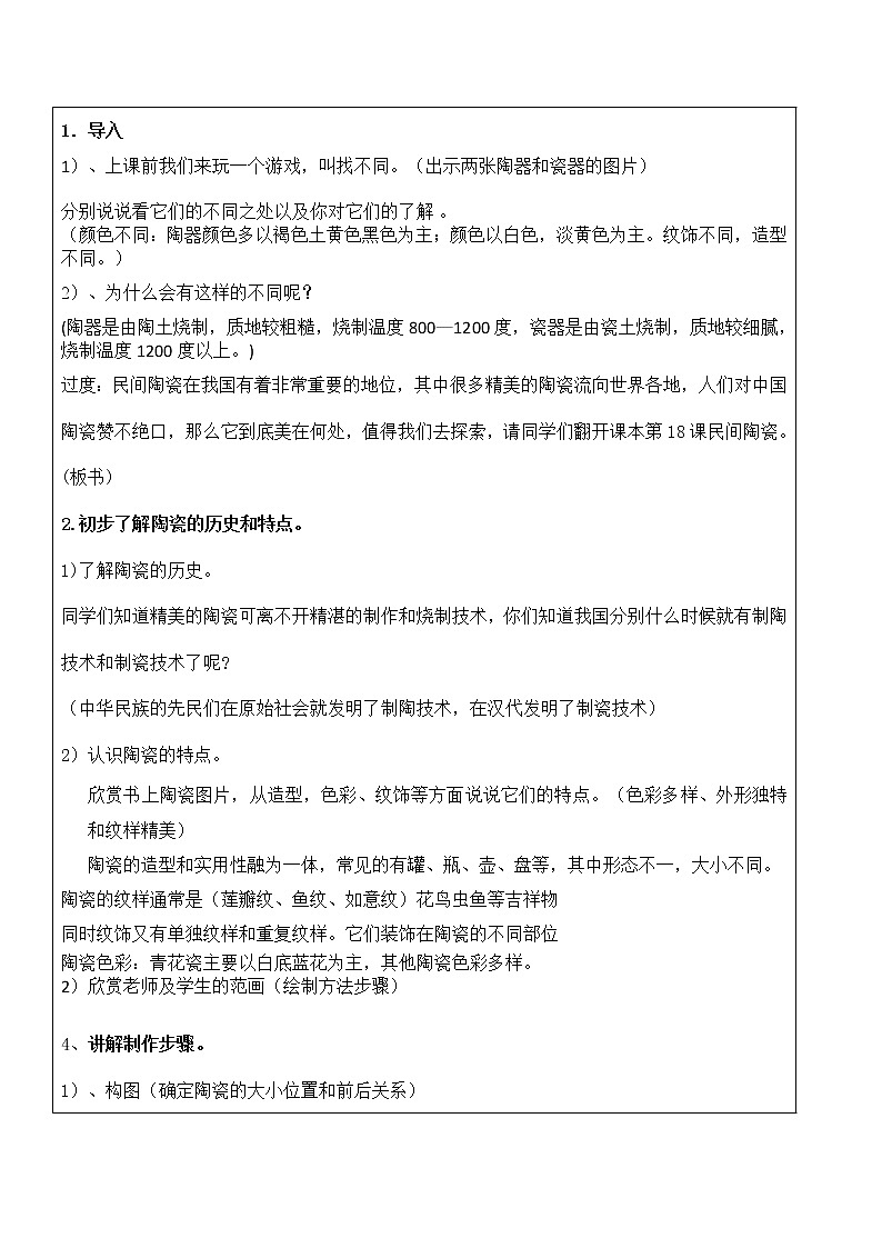 五年级下册美术教案-第18课  民间陶瓷 丨赣美版第2页