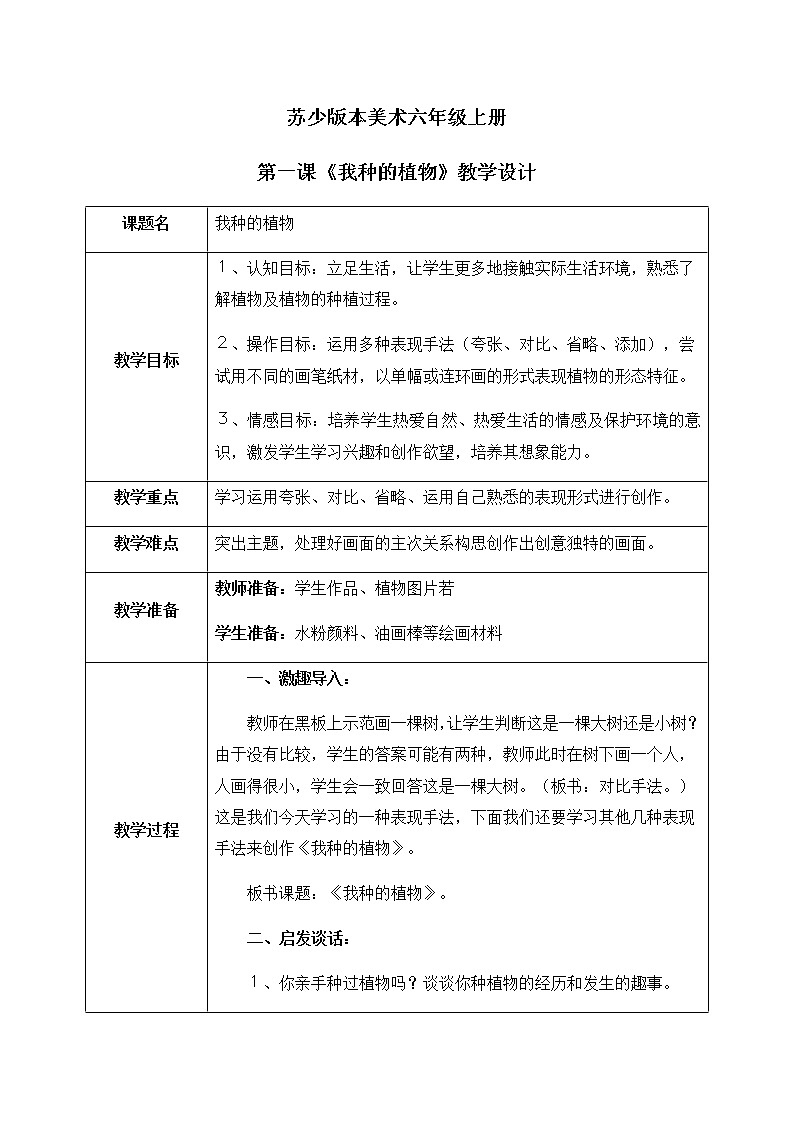 第1课《我种的植物》课件PPT+教学设计01