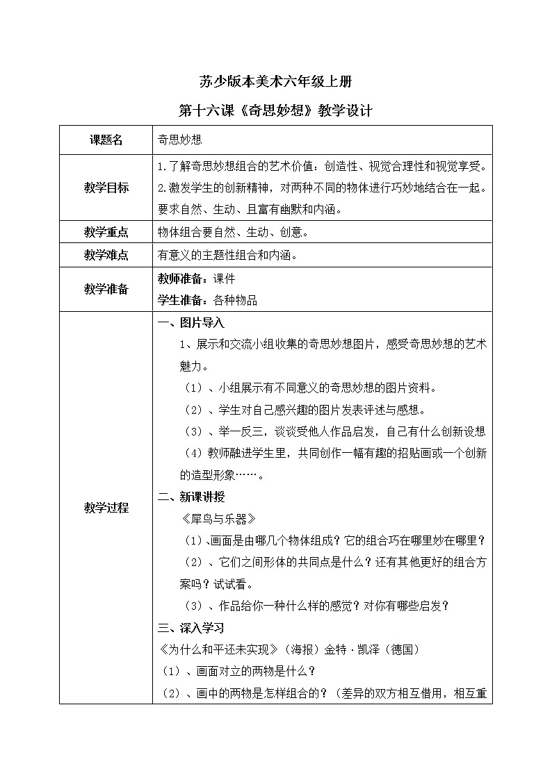 第16课《奇思妙想》课件PPT+教学设计01