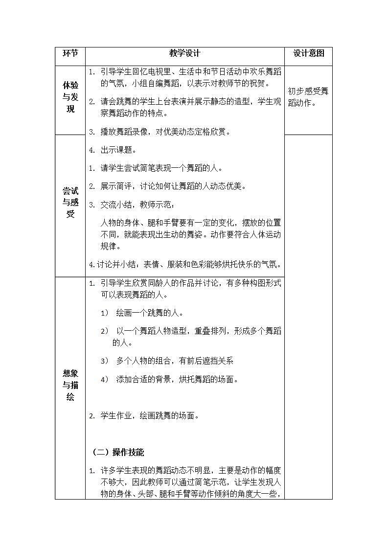 沪教版 二年级上册美术 1 优美的舞姿 教案02