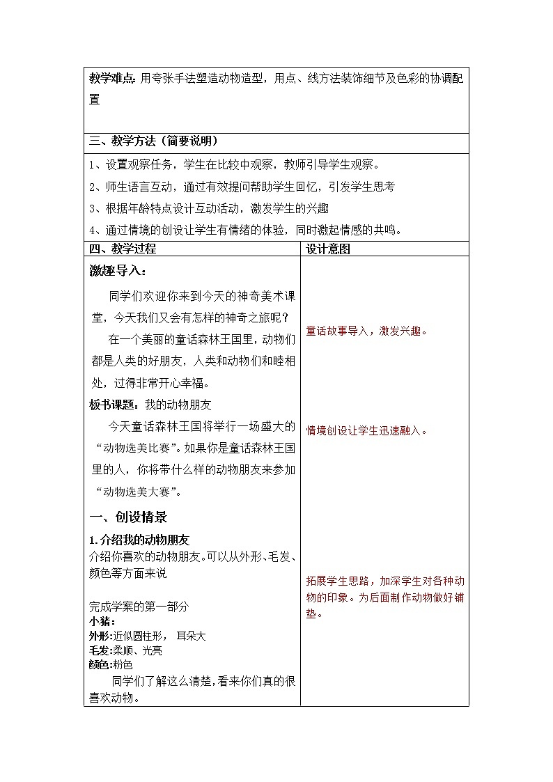 小学 三年级 美术《我的动物朋友》 教学设计02