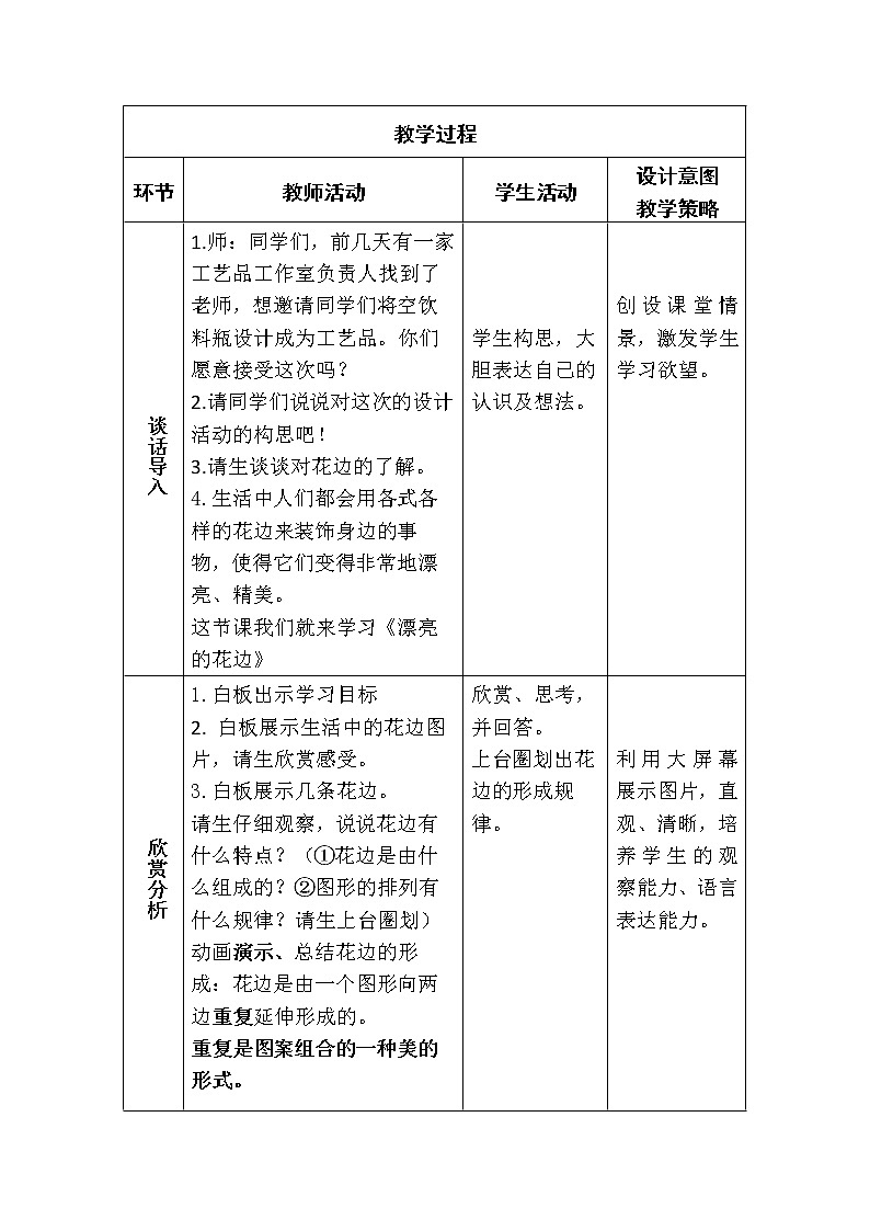 二年级美术下册教案-《第9课　漂亮的花边》教学设计人教版第2页