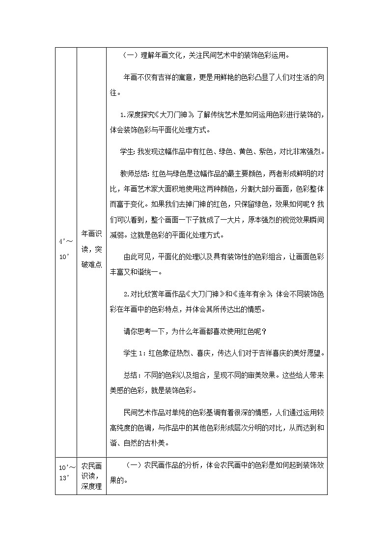 六年级上册美术教案-装饰色彩的魅力-人美版北京201303