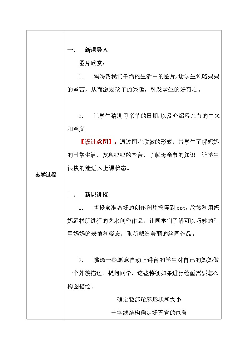 人教版1下美术《妈妈的节日》教案第2页