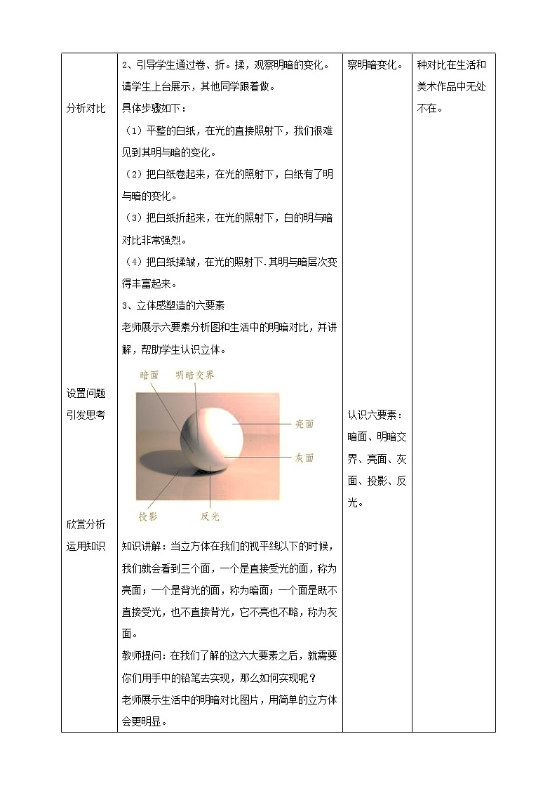 人教版六下美术  第一课 明暗与立体（课件+教案）02