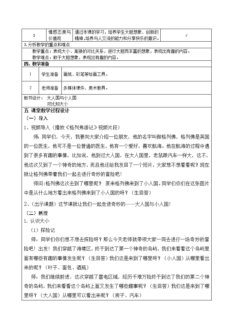第3课 大人国与小人国（教案）人教版（2012）美术三年级上册03