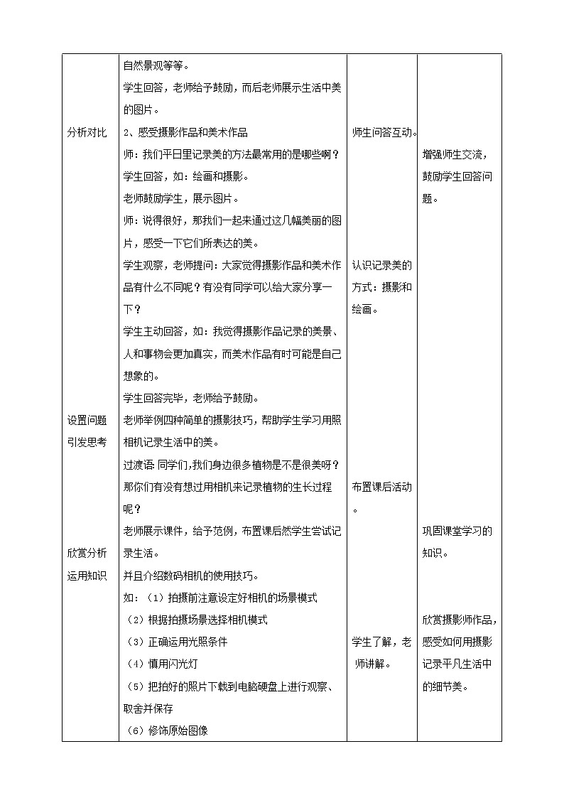 人教版美术 六年级下册 第二课 寻找美的踪迹-教案第2页