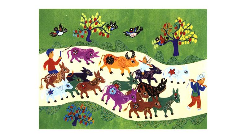 人美版三年级下册美术课件《绿色和紫色的画》第8页