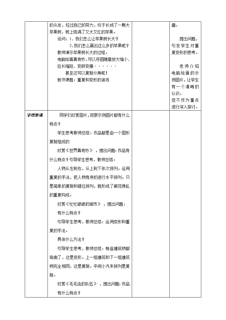 岭南版美术六年级上册13.《重复与变形的游戏》教案02