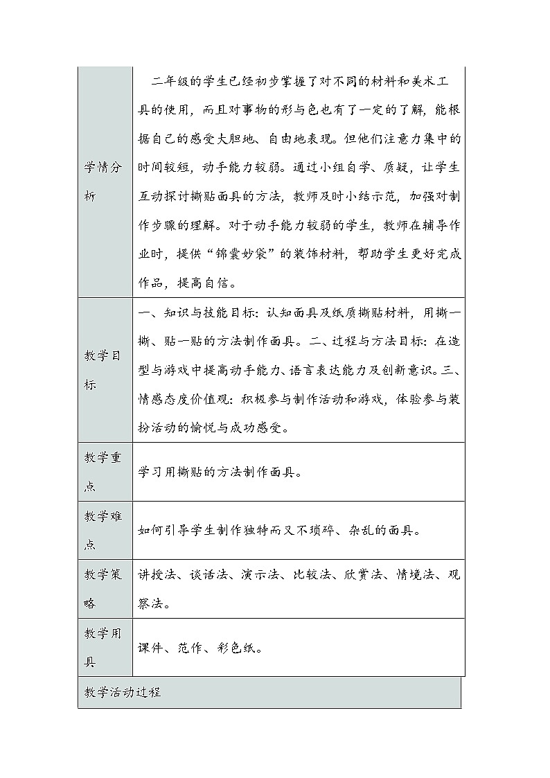 湘美版二年级上册美术《猜猜我是谁》教学设计02