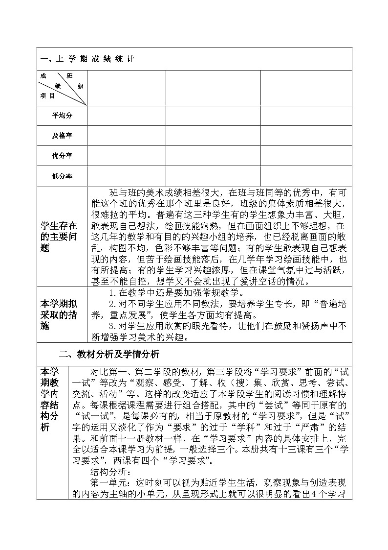 人教版小学美术六年级上册教案二备手写版02