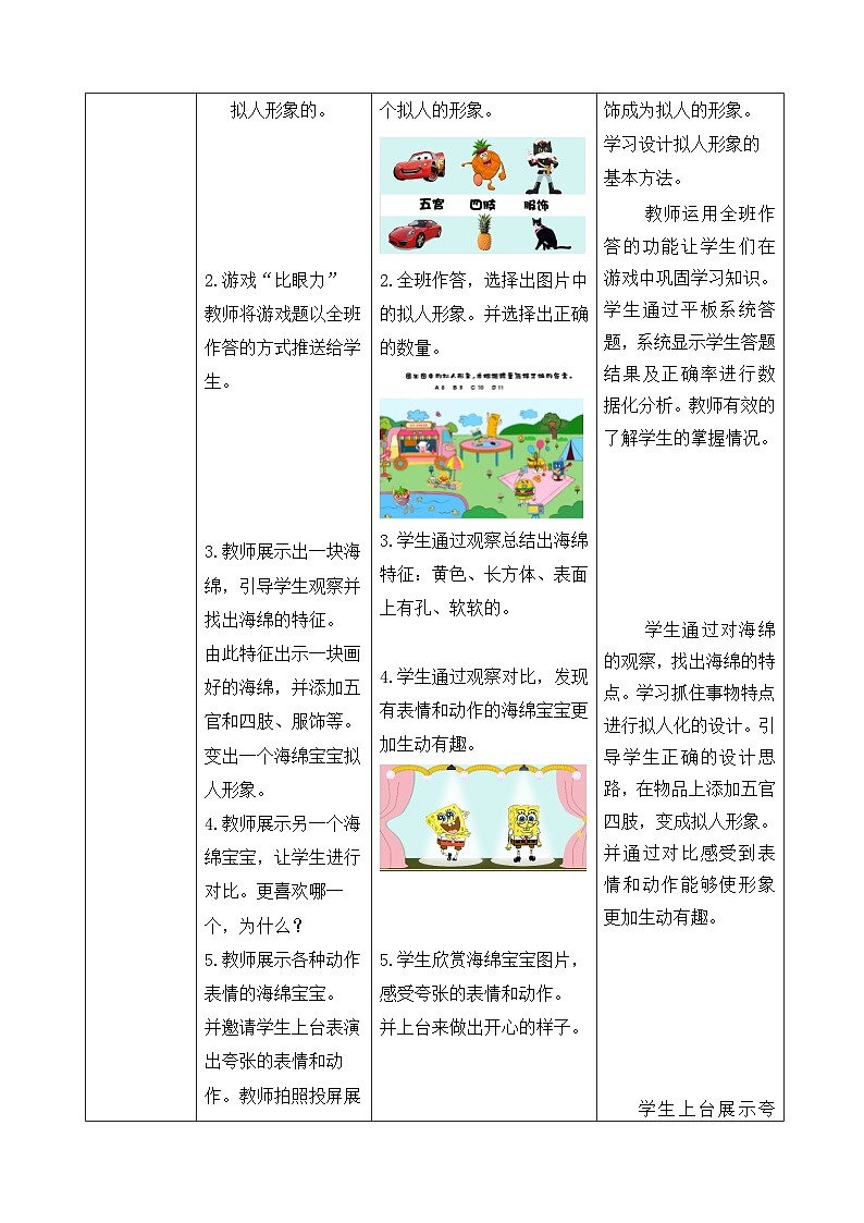 第11课 拟人的形象（教学设计）-2023-2024学年人教版（2012）美术四年级上册03