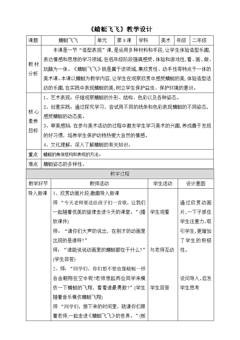 【核心素养】人教版美术二年级上册 9 《蜻蜓飞飞》课件+教案+素材01