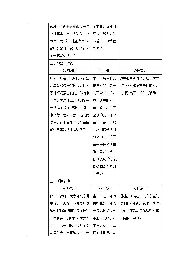 新人教版美术一年级上册 第三单元 1.新龟兔赛跑（第一课时） 教学设计02