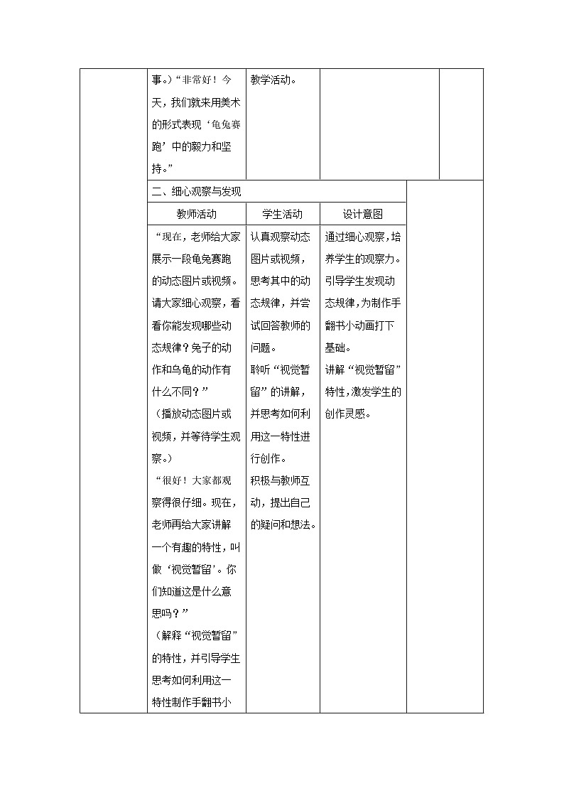 新人教版美术一年级上册 第三单元 1.新龟兔赛跑（第二课时） 教学设计02