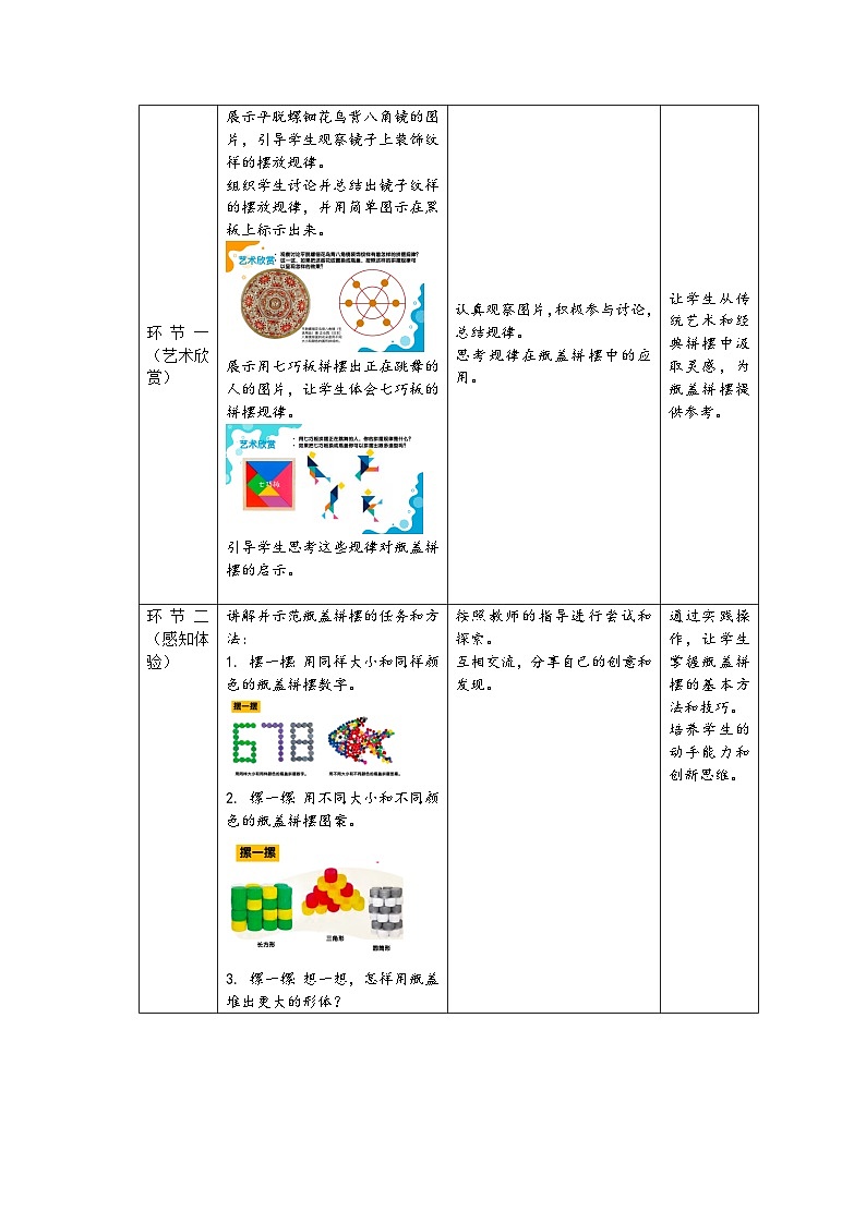 新人美版小学美术一上 第三单元 3《我用瓶盖来拼摆》教案02