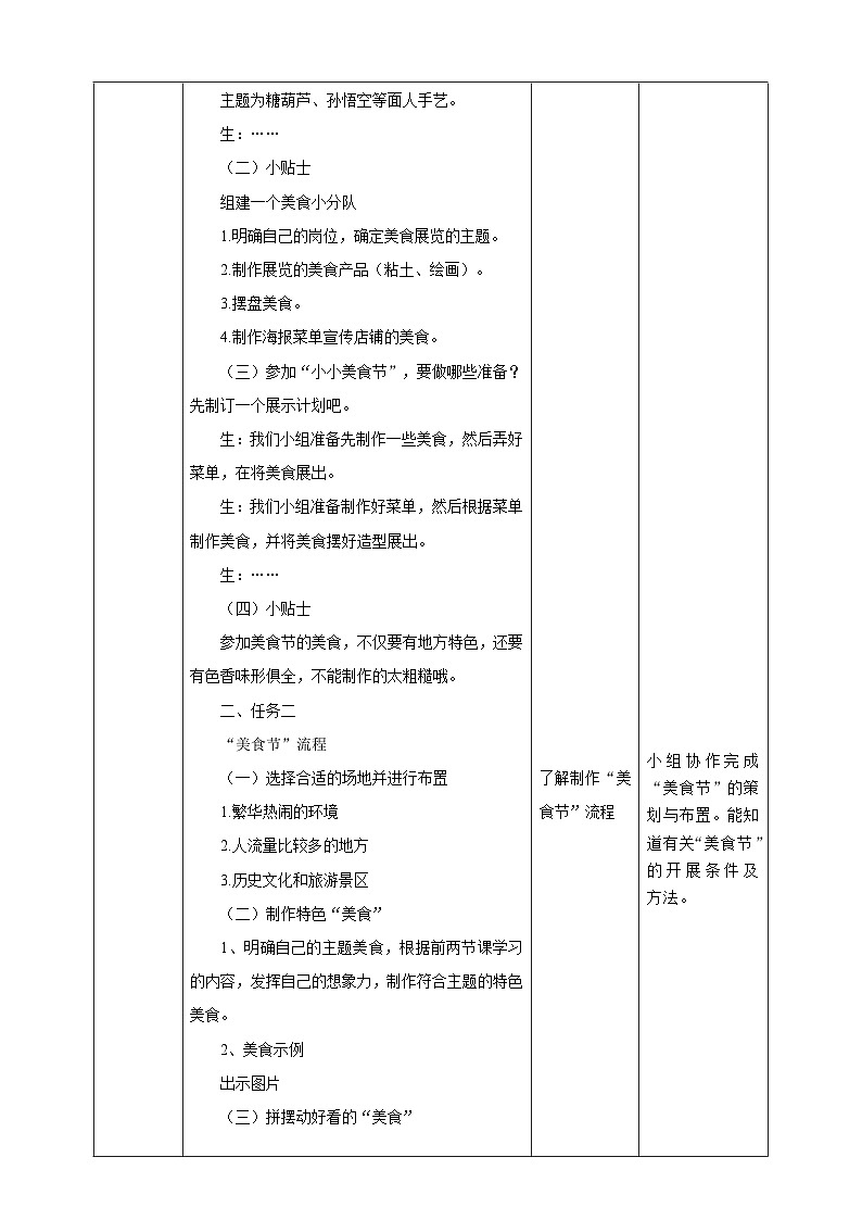【人美版】美术  一年级上册   第四单元 3 小小美食节  课时教案第3页