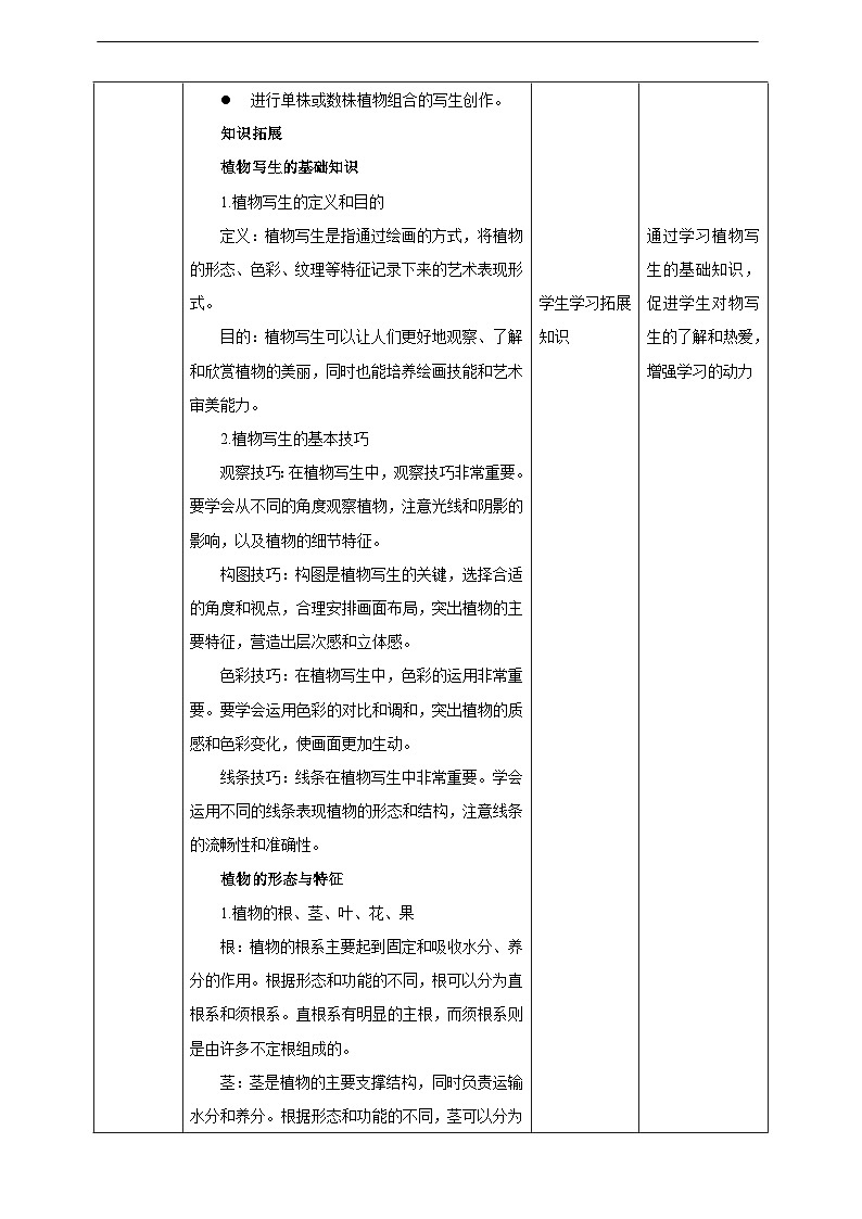 浙美版美术五年级下册第十一课《植物写生》教案第3页